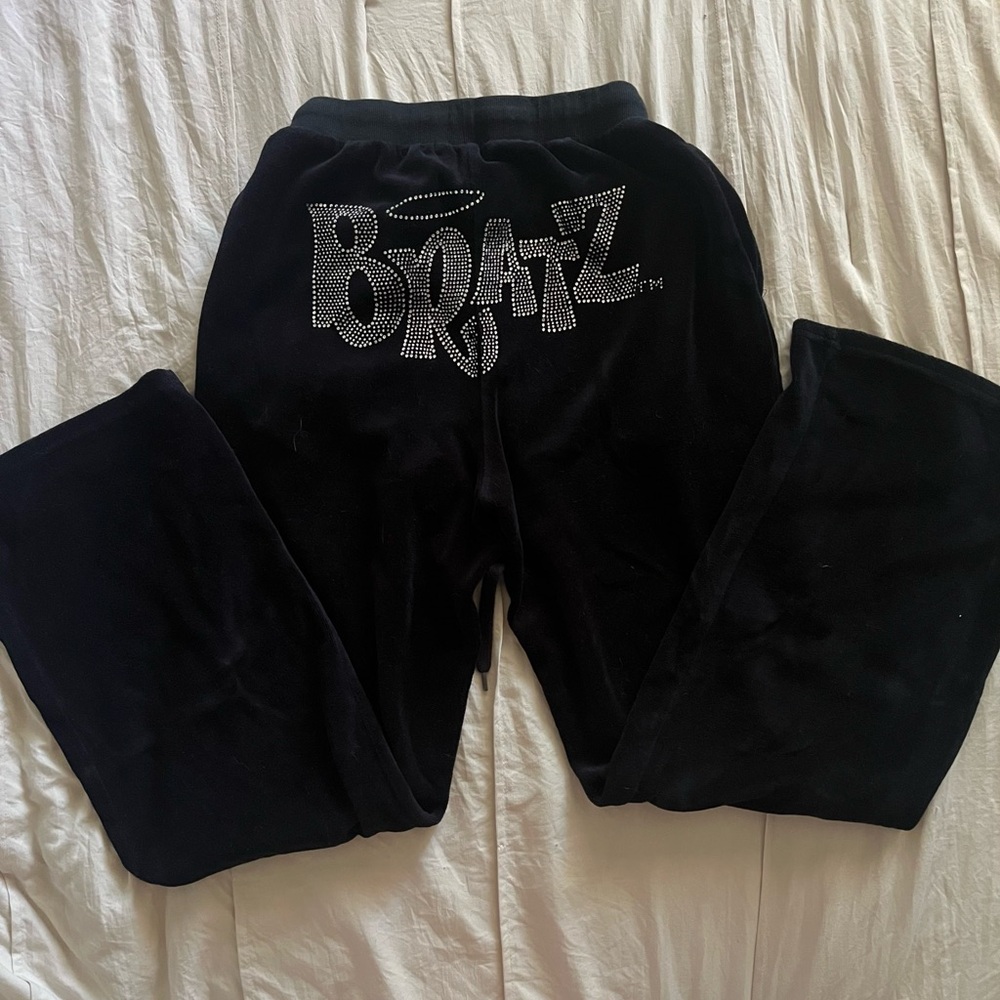 Dolls Kill Black Velour Bratz Joggers